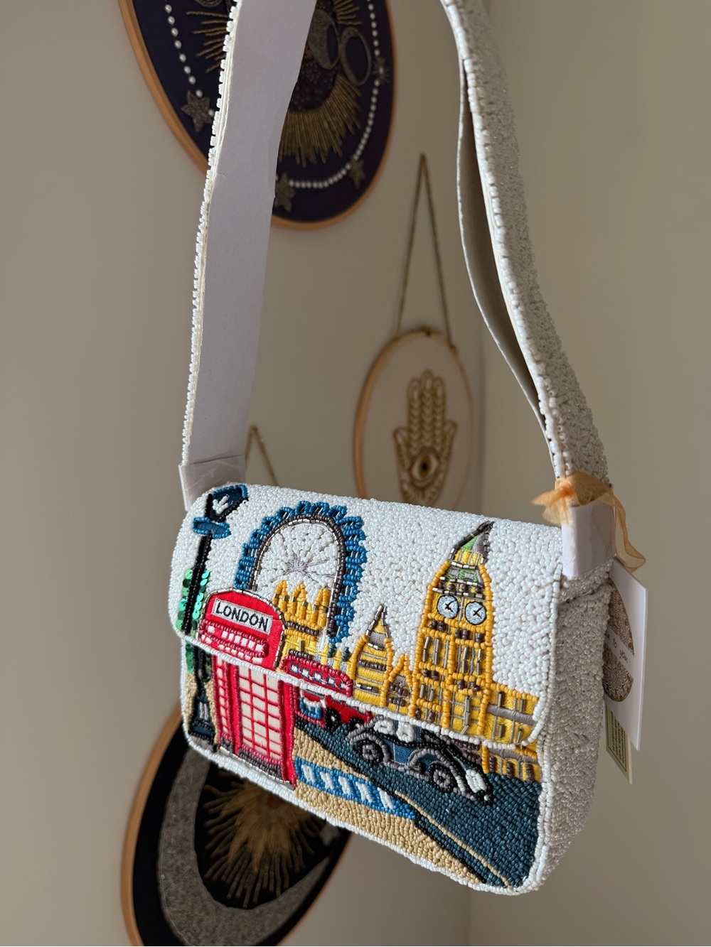 Beaded London Shoulder Bag